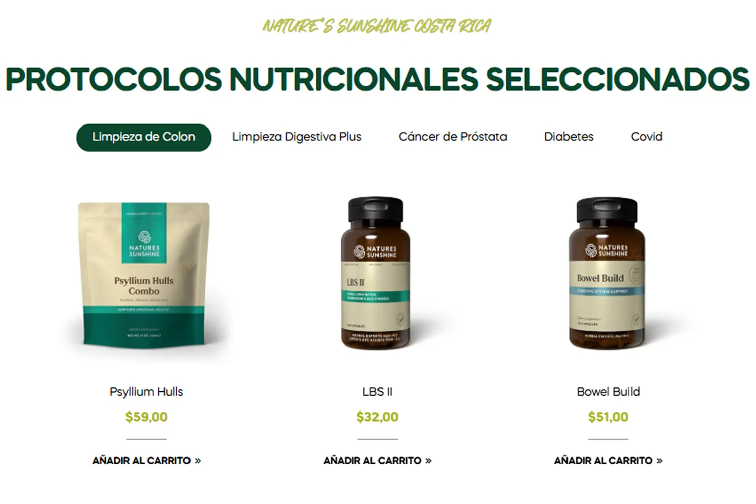 Sitios web de productos naturales